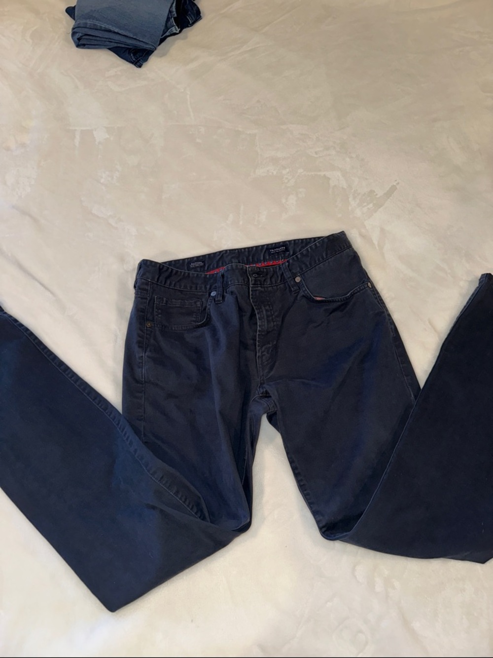 7 Diamonds Men's Dark Navy Slim Chinos
